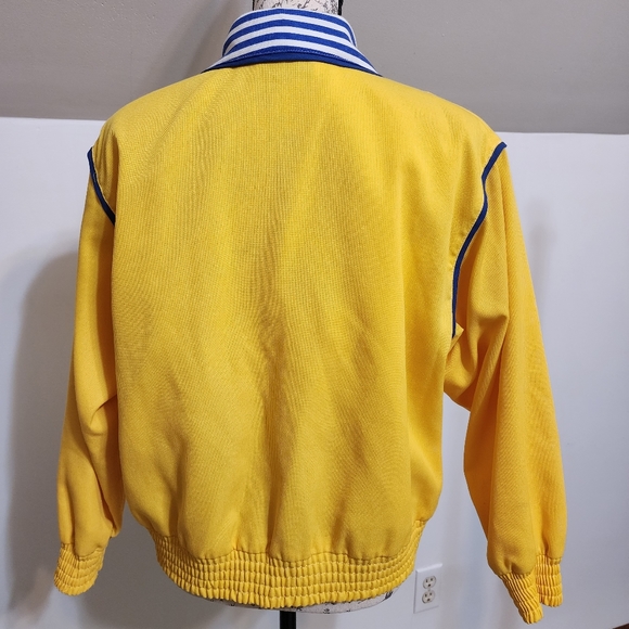 Joyce USA Jacket Vintage Full Zip Bomber YELLOW NAVY STRIPE small - Picture 5 of 9